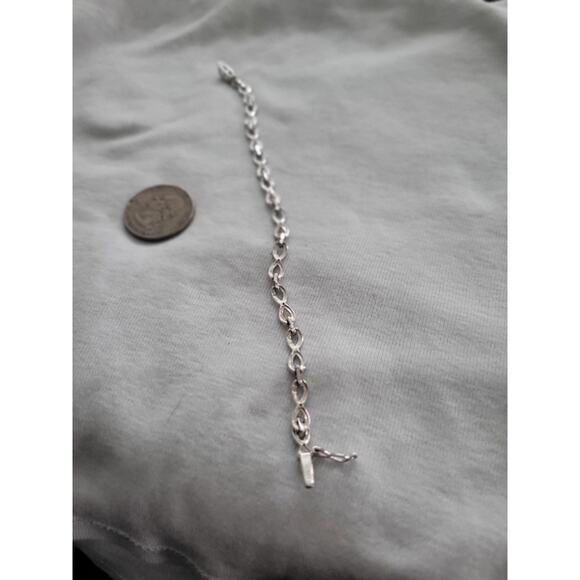DBT Jewelry - 7 1/2" Sterling Silver rope infinity Chain Bracelet, signed DBT